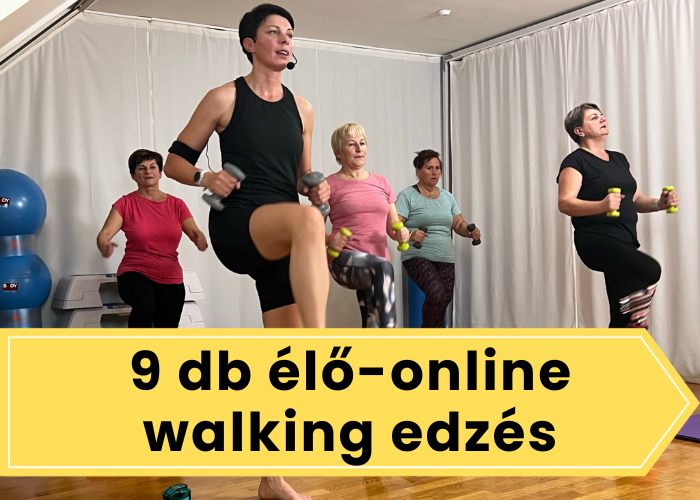 9 db élő-online walking edzés perces walking edzésvideó